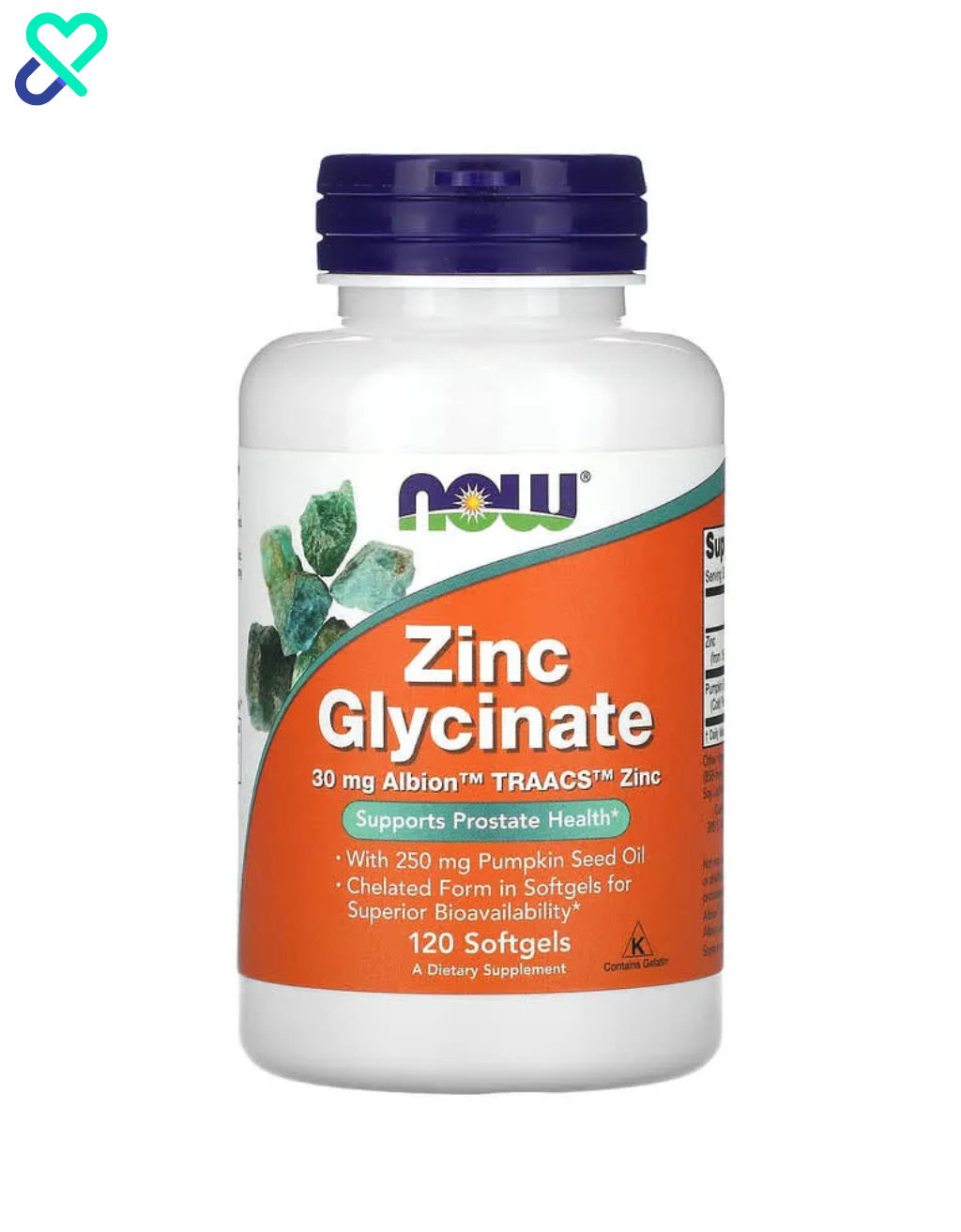 Now Zinc Glycinate 30mg 120 Cap